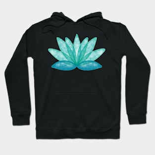 Calm Corner Lotus Floral Watercolor on rose marble Hoodie